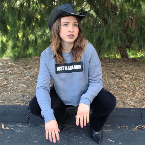 The Lost in San Diego Sweaters - Lost in San Diego Grey cropped sweater